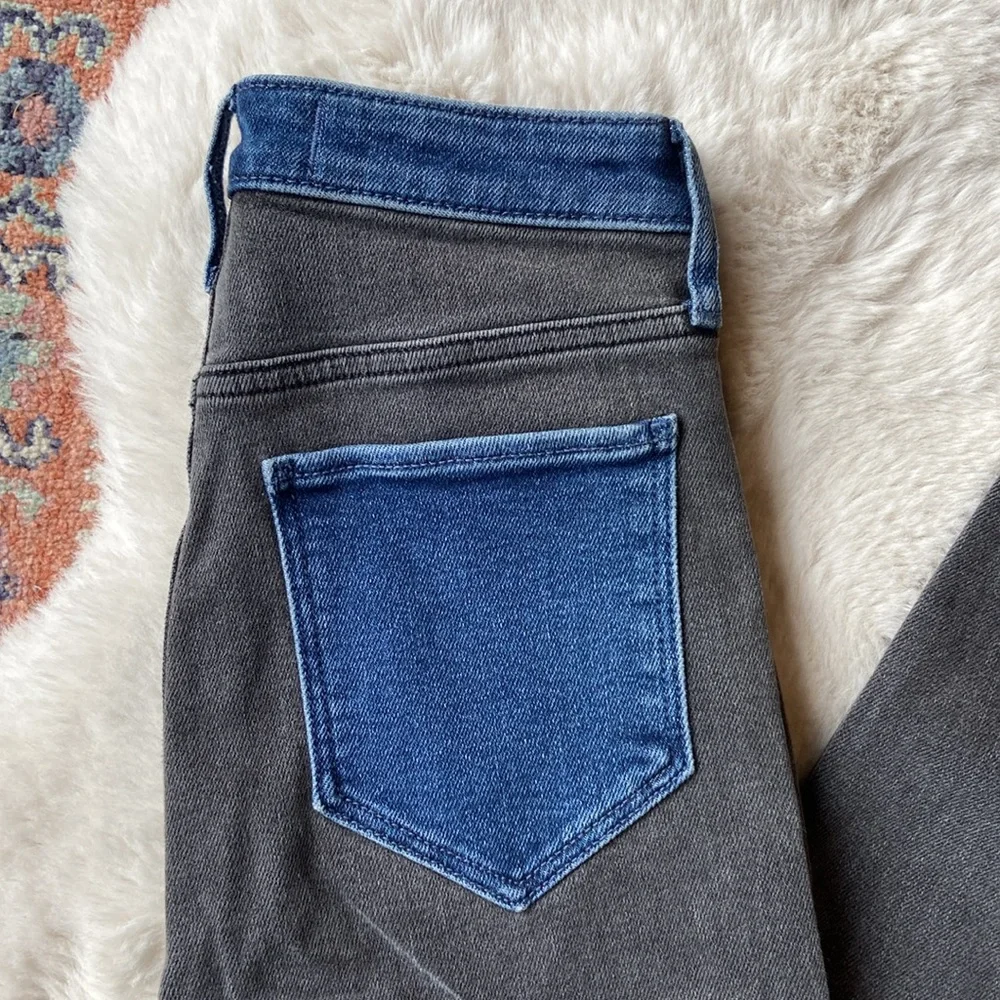 Hollister patchwork skinny jean grey black blue denim ultra high rise 25 x 29 - Picture 4 of 13